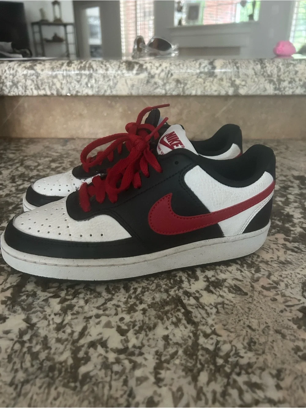 Nike Low-Top Sneakers in Black, White, and Red